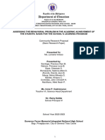 Assessing The Behavioral Problem in The Academic Achievement of The Stuents: Basis For The School's Learning Program