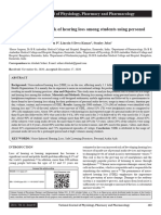 Analysis of Potential Risk of Hearing Loss Among Students Using Personal Audio Devices