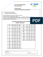 Avaliação Bloco - 6º Ano - 1º Corte