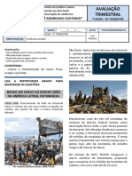 7º Anos - Avaliação Trimestral Língua Portuguesa - 3º Trimestre - Professora Gilsele