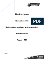 Mathematics Analysis and Approaches Paper 1 TZ1 SL Markscheme