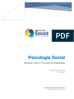 Psicologia Social: Disciplina: Cultura e Processo de Subjetivação