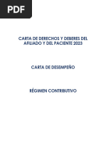 Carta de Derechos y Deberes y Carta de Desempeño Régimen Contributivo NUEVA EPS 2023