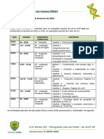 Conteúdos e Calendário de Avaliações Parciais - 8º Ano