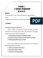 Lesson 1 The Science Framework in K To 12