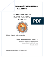 Universidad José Vasconselos Calderón: Division de Ingenieria Plantel Pablo Livas 1er Parcial