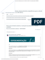 Resolução de Problemas - Desenvolvendo Competências para o Século XXI (24 - 05 - 2021 A 21 - 06 - 2021) - Fórum Da Atividade Avaliativa - RESPONDER