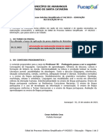 Retificacao 01 Edital Processo Seletivo 04 2023 EDUCACAO