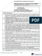 CBSE Class 12 Computer Science Compartment Answer Key