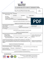 Admission Form For STEM