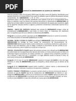 Contrato de Arrendamiento de Equipos de Carpinteria