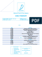 Diamond Hotel Itinerary