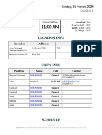 Call Sheet Day 2