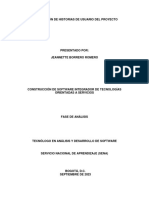 Evidencia 2 - Elaboración de Historias de Usuario Del Proyecto