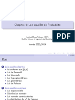 Chapitre 4 Lois Usuelles de Probabilité