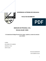 1.3 Contenido Del Código Procesal Civil, Títulos, Capítulos y Número de Artículos Que Contiene