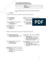 B1 Level Mock Test Listening, Reading - Use of English