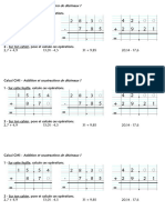 CM1 Addition Et Soustraction de Decimaux Exercices