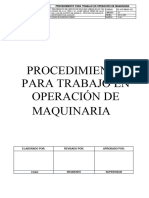 Procedimiento para Operacion de Maquinaria Pesada