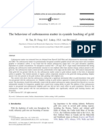 The Behaviour of Carbonaceous Matter in Cyanide Leaching of Gold