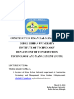 Construction Financial Management Lecture Note