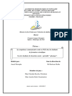 La Compétence Communicative Orale en FLE Chez Les Étudiants