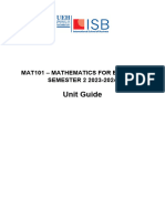 MAT101 Mathematics For Business - UEH-IsB - S2 2023-2024 - Unit Guide