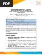 Guía de Actividades y Rúbrica de Evaluación - Unidad 1 - Fase 2 - Identificación Del Problema