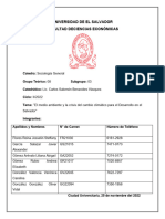 El Medio Ambiente y La Crisis Del Cambio Climático para El Desarrollo en El Salvador