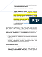 Modelo de Denuncia Desobediencia A La Autoridad