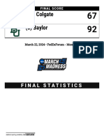 Colgate vs. Baylor Men's Basketball Box Score