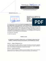 Proyecto de Ley: Hector Valer Pinto Congresista de La República