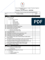 Form 5 List of Chemistry Practicals