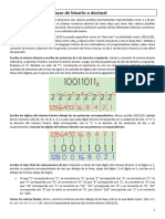 1 Procedimiento para Pasar de Binario A Decimal y Viceversa