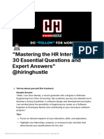 Mastering The HR Interview 30 Essential Questions