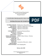 Estrategias de Enseñanza: Contenido Programático Del Subproyecto