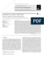 An Investigation On Wind Energy Potential and Small Scale Wind Turbine