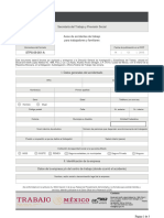 STPS Formato de Aviso de Accidentes de Trabajo para Trabajadores y Familiares