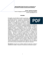 Criterios e Indicadores para Evaluar La Calidad de La Educacion