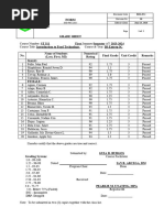 Grade Sheet: Document Type: Document Code Revision No. Effective Date Document Title