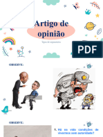 6º Ano - Artigo de Opinião - Tipos de Argumentos