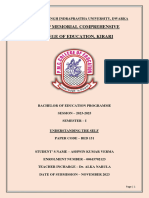 GGSIPU B.Ed. - 151 - UNDERSTANDING THE SELF - Ashwin Kumar Verma - Understanding The Self - 151 Enrollment No. - 00615702123 Final Final