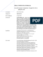 Federal Court of Australia: Australian Competition and Consumer Commission V Google LLC (No 2) (2021) FCA 367