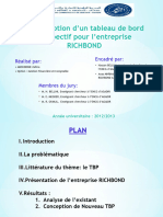 La Conception D'un Tableau de Bord Prospectif Pour L'entreprise RICHBOND