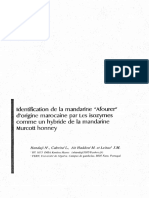 Identification de La Mandarine "Afourefl' D'origine Marocaine Par Les Isozymes Comme Un Hybride de La Mandarine Murcott Honney