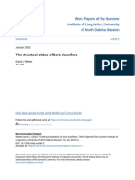 The Structural Status of Bora Classifiers