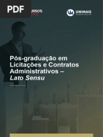 Pós-Graduação em Licitações e Contratos Administrativos - : Lato Sensu