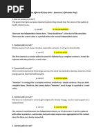 Comma Splices & Run-Ons Exercise 1 - Answer Key