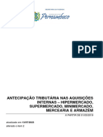 Antecipação Tributária Nas Aquisições Internas - Hipermercado Supermercado Minimercado Mercearia e Armazém