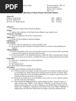 SOP For Calibration of Ohaus Pioneer Electronic Balance